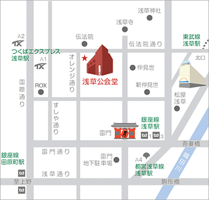 浅草公会堂の地図