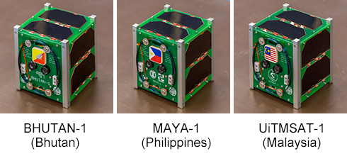 BHUTAN-1(Bhutan), MAYA-1(Philippines), UiTMSAT-1(Malaysia)