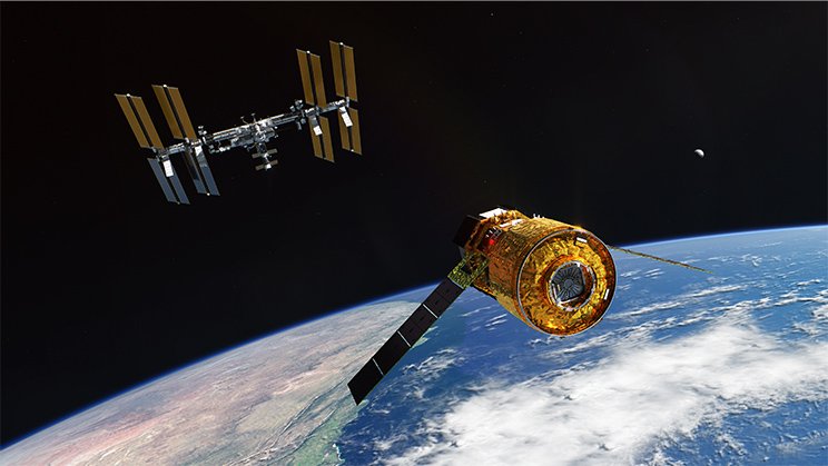 傍運用フェーズの新型宇宙ステーション補給機（HTV-X）1（CG）