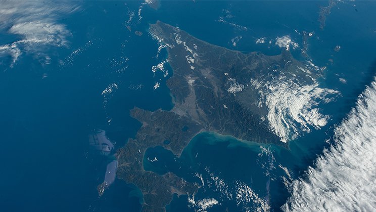ISSから撮影された北海道