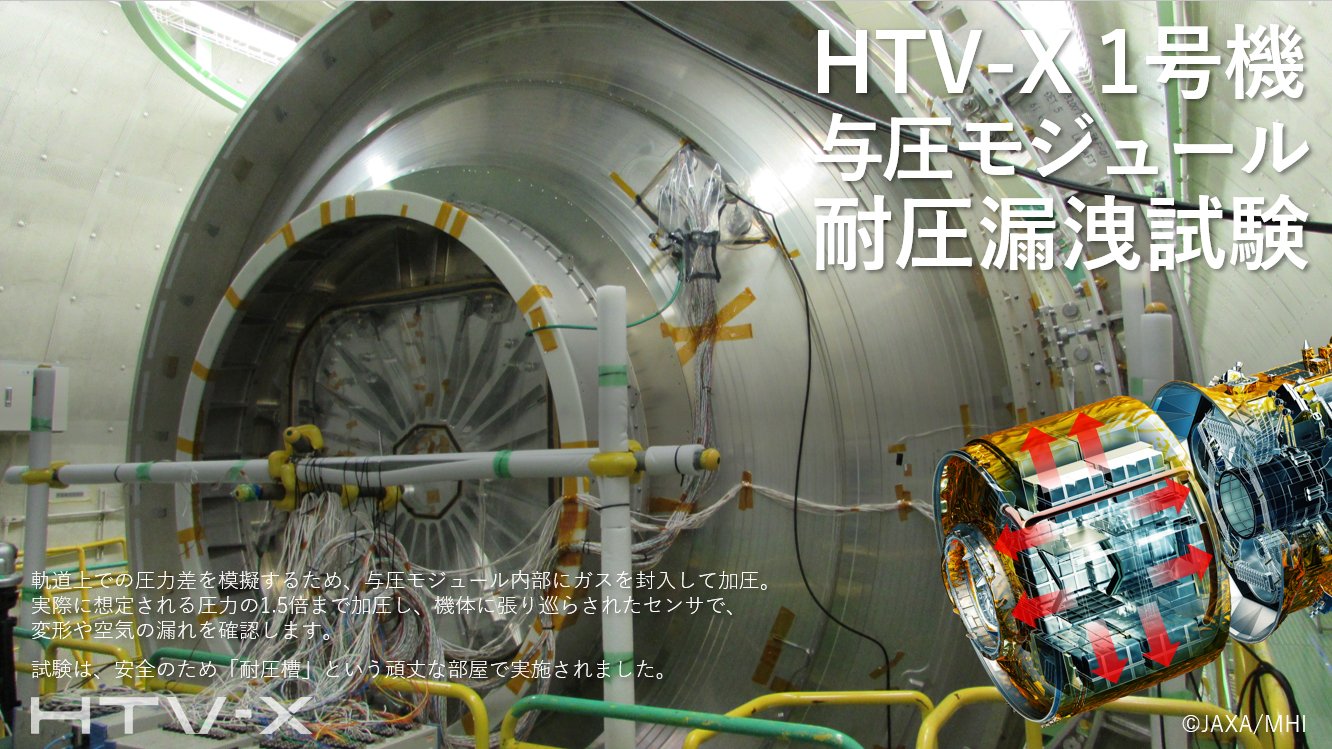 HTV-X1号機与圧モジュール耐圧・漏洩試験を実施しました