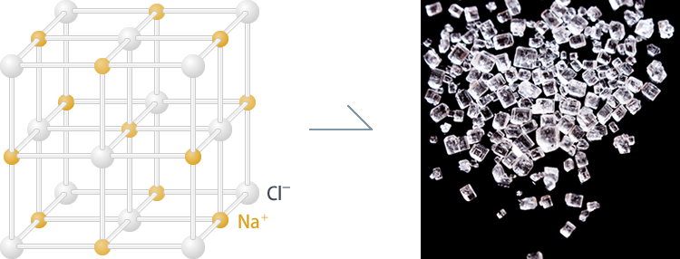 Salt crystals (sodium chloride)